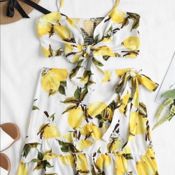 Zaful Dresses & Skirts - Lemon two piece